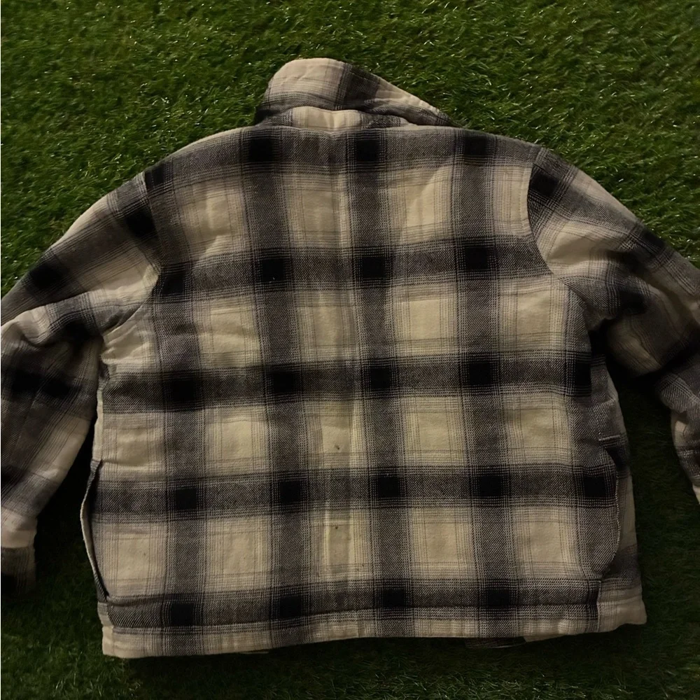 Old Navy Black and Cream Checkered Jacket